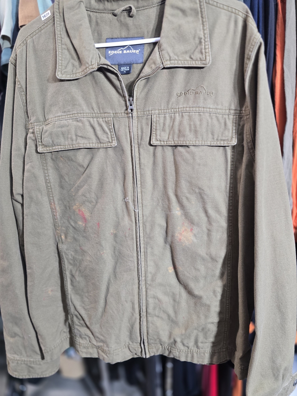 Eddie Bauer Olive Green Zip-Up Field Jacket